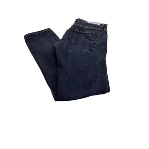 Mens Dark Wash Straight Leg Denim Jeans Indigo Blue Five Pocket Classic Fit 34in